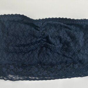 New Gilly Hicks Abercrombie Hollister Blue Lace Longline Strapless Bralette Sz S